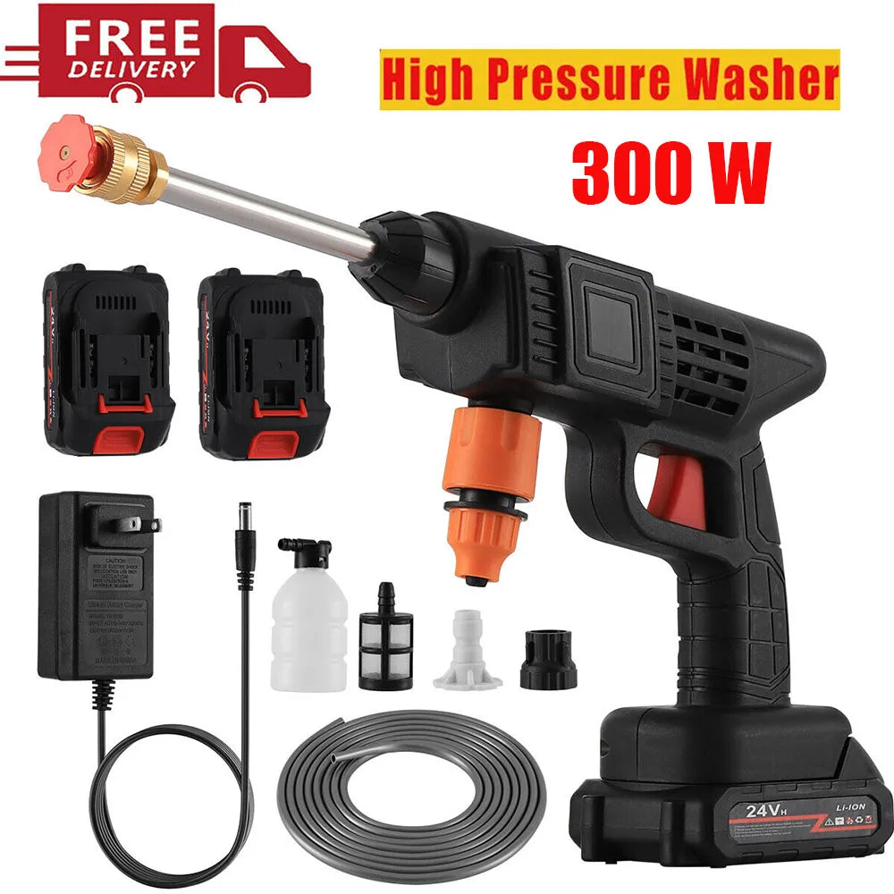 300W Cordless High Pressure Car Washer Spray Water Gun 12000mAh Battery Foam Generator Car Washing Machine for Everyday Use